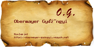 Obermayer Gyöngyi névjegykártya